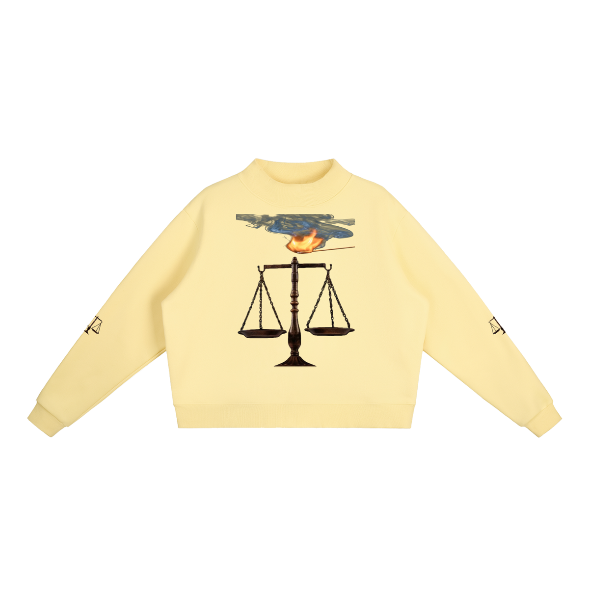 LW 123 Fleece Mock-Neck Crew Sweatshirt