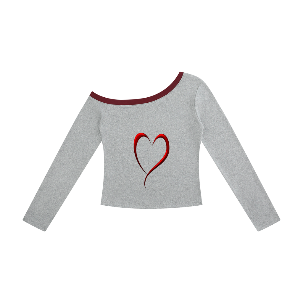LW 123 Women’s Color Block Off-the-Shoulder T-Shirt