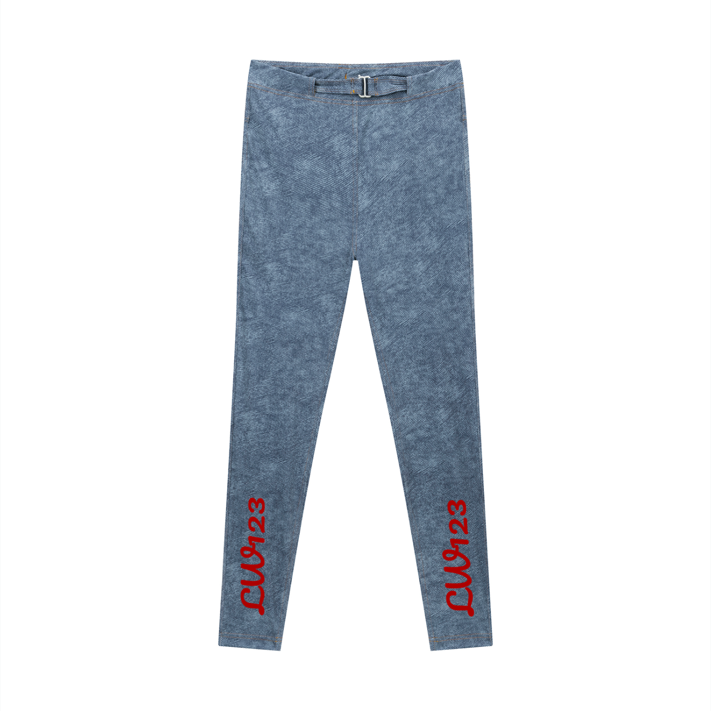 Women's Faux Denim Zip-Fly Leggings