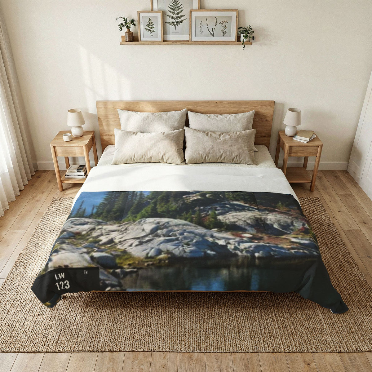 LW 123 Scenic Mountain Lake Cotton Comforter