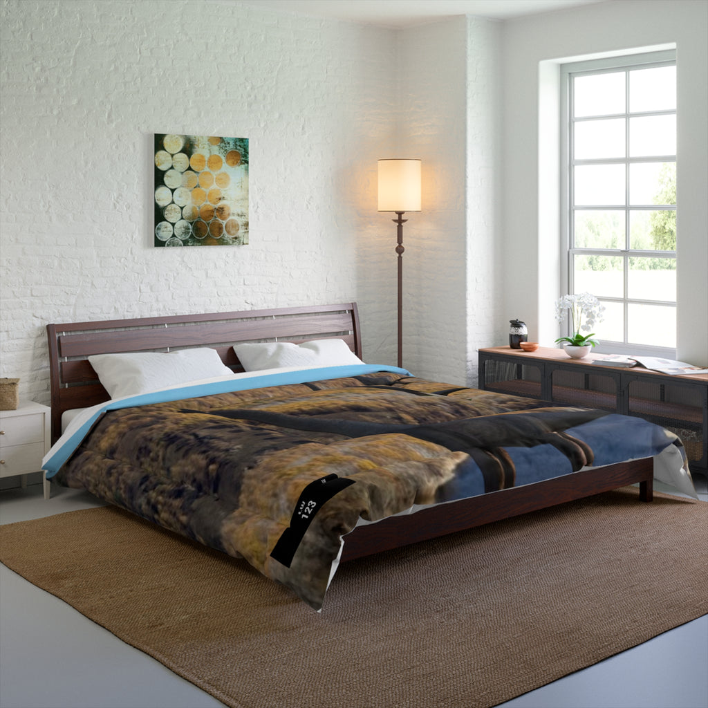 LW 123 Dinosaur Brontosaurus Comforter – Realistic Jurassic Landscape Bedding for Kids & Dino Fans