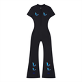 Women’s Tight Flared Leg Quarter-Zip Jumpsuit