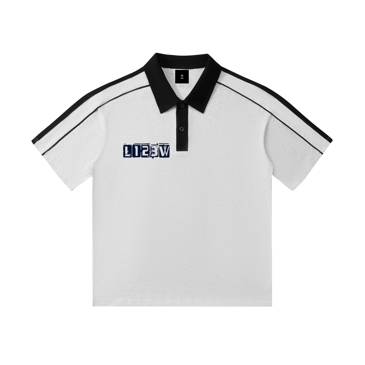 Contrast Collar Short-Sleeve Polo Shirt