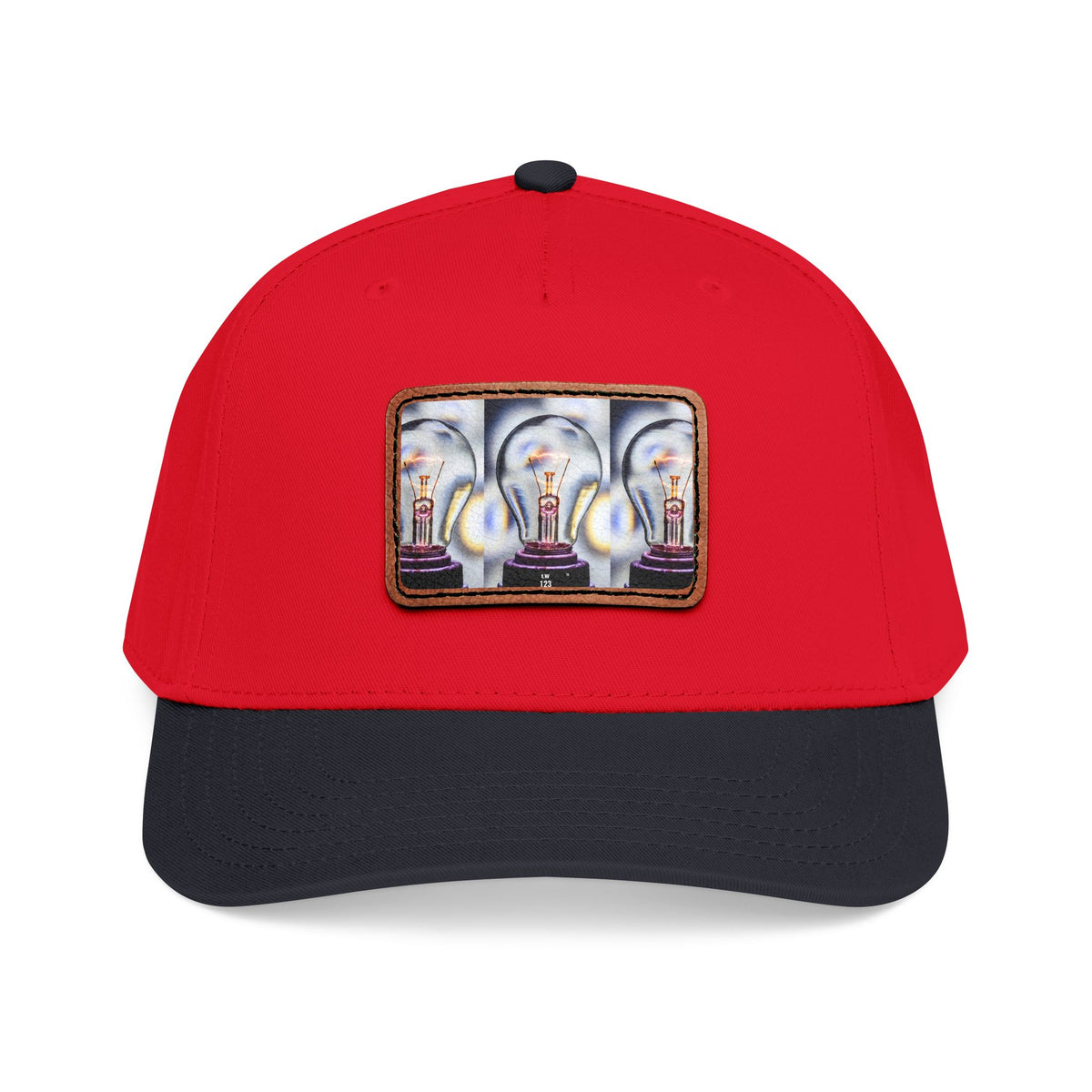 LW 123 Mid Profile Baseball Cap with Leather Patch (Rectangle)