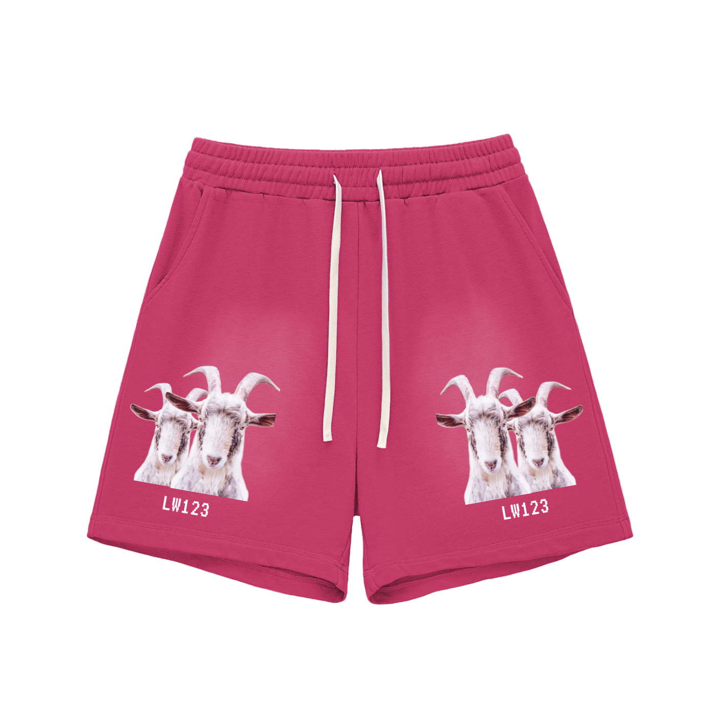 Sun Fade Raw Edge Cotton Shorts