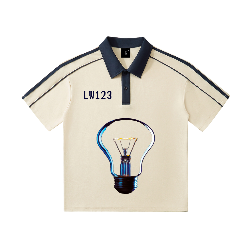 Contrast Collar Short-Sleeve Polo Shirt
