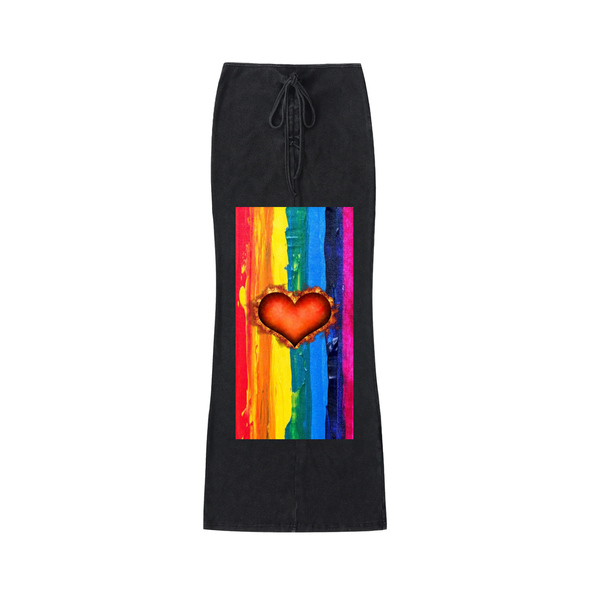 LW 123  Drawstring Maxi Skirt
