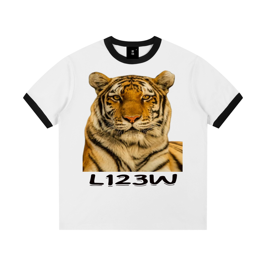 Contrast Edge Ribbed Crewneck T-Shirt