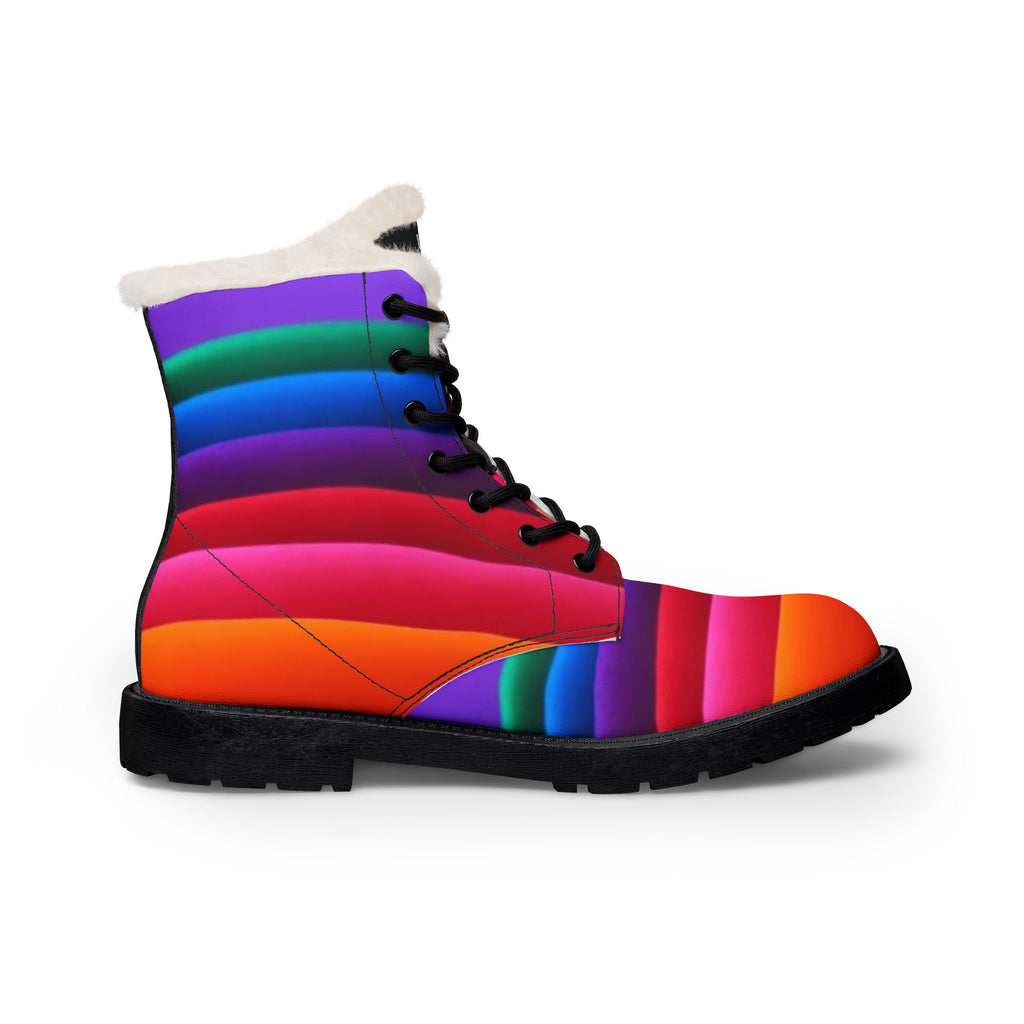 LW 123 Fur-Lined Rainbow Leather Boots
