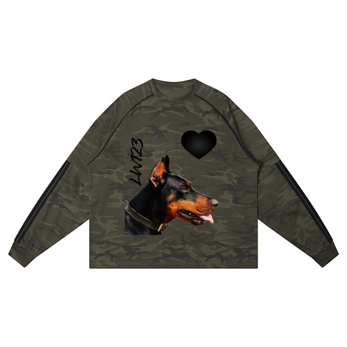 LW 123  Camo Loose Long Sleeve T-Shirt