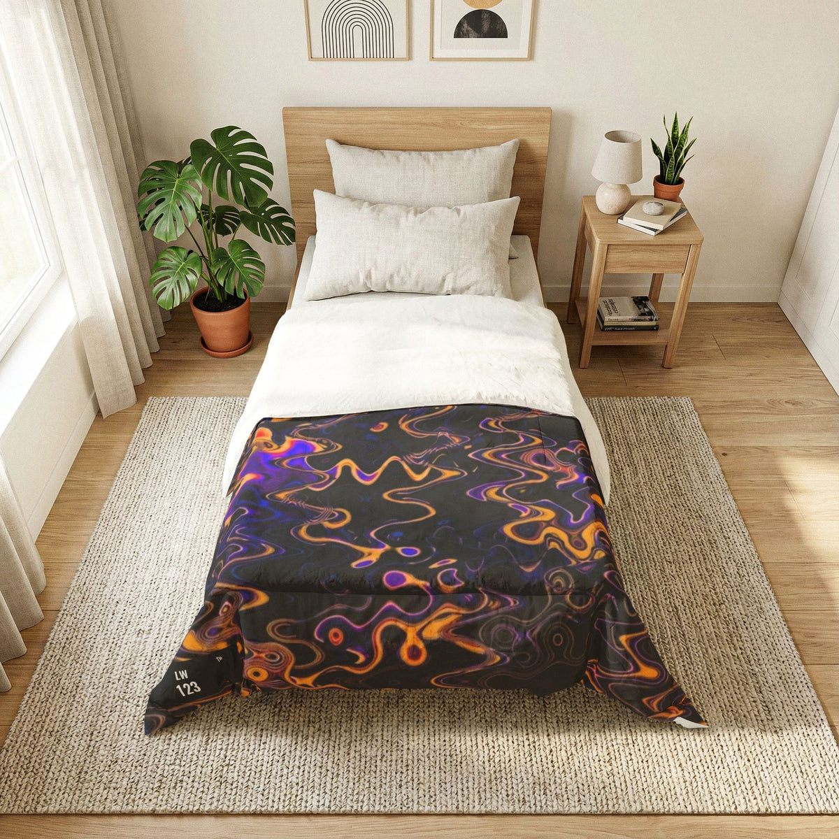 LW 123 Abstract Wave Cotton Comforter