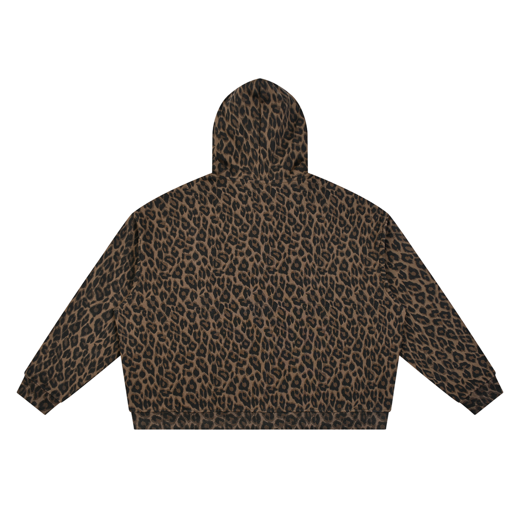 LW 123  Leopard Full Zip Hoodie
