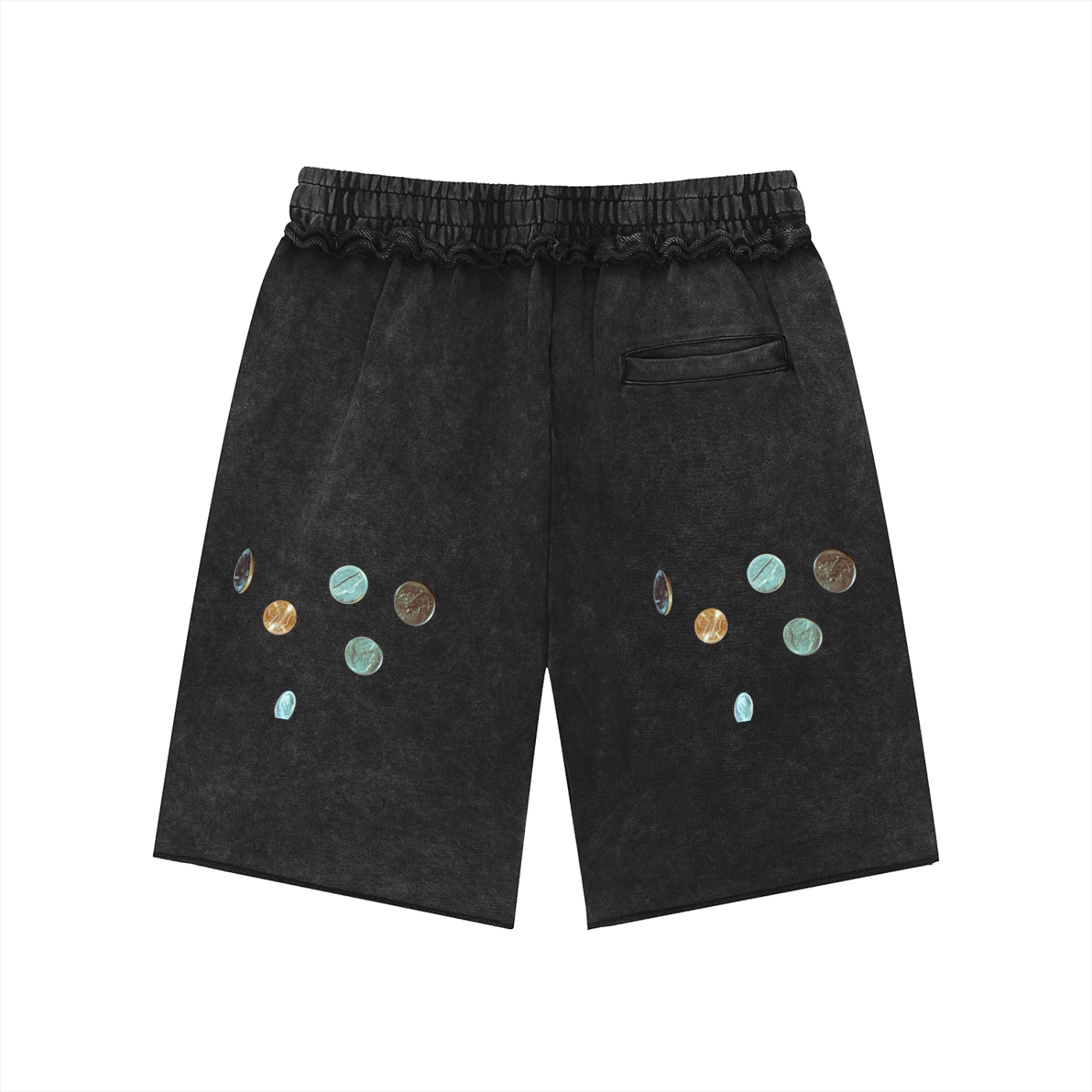 Unisex Mineral Wash Raw Edge Shorts