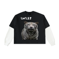 Layered Contrast Sleeve Cotton T-Shirt