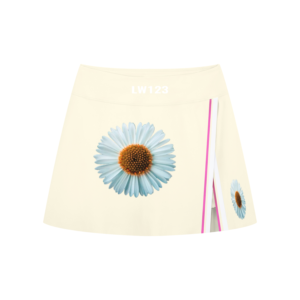 Women's A-Line Contrast Panel Slit Skirt