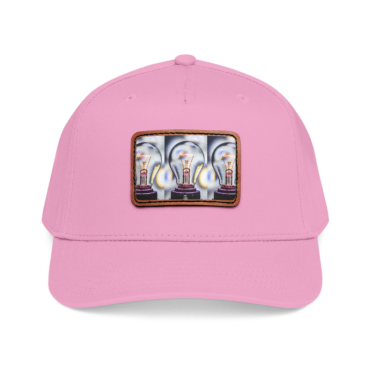 LW 123 Mid Profile Baseball Cap with Leather Patch (Rectangle)