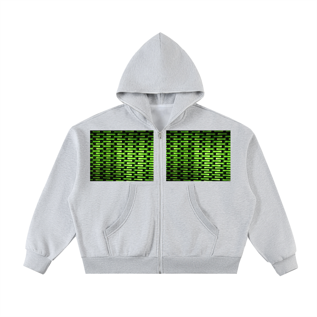 LW 123 Fleeced Full-Zip Boxy Hoodie