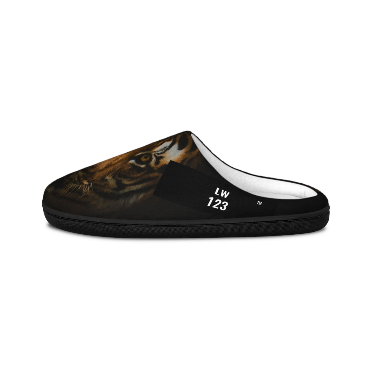 LW 123 Tiger Face Women's Indoor Slippers — Cozy Fierce Animal Print House Shoes