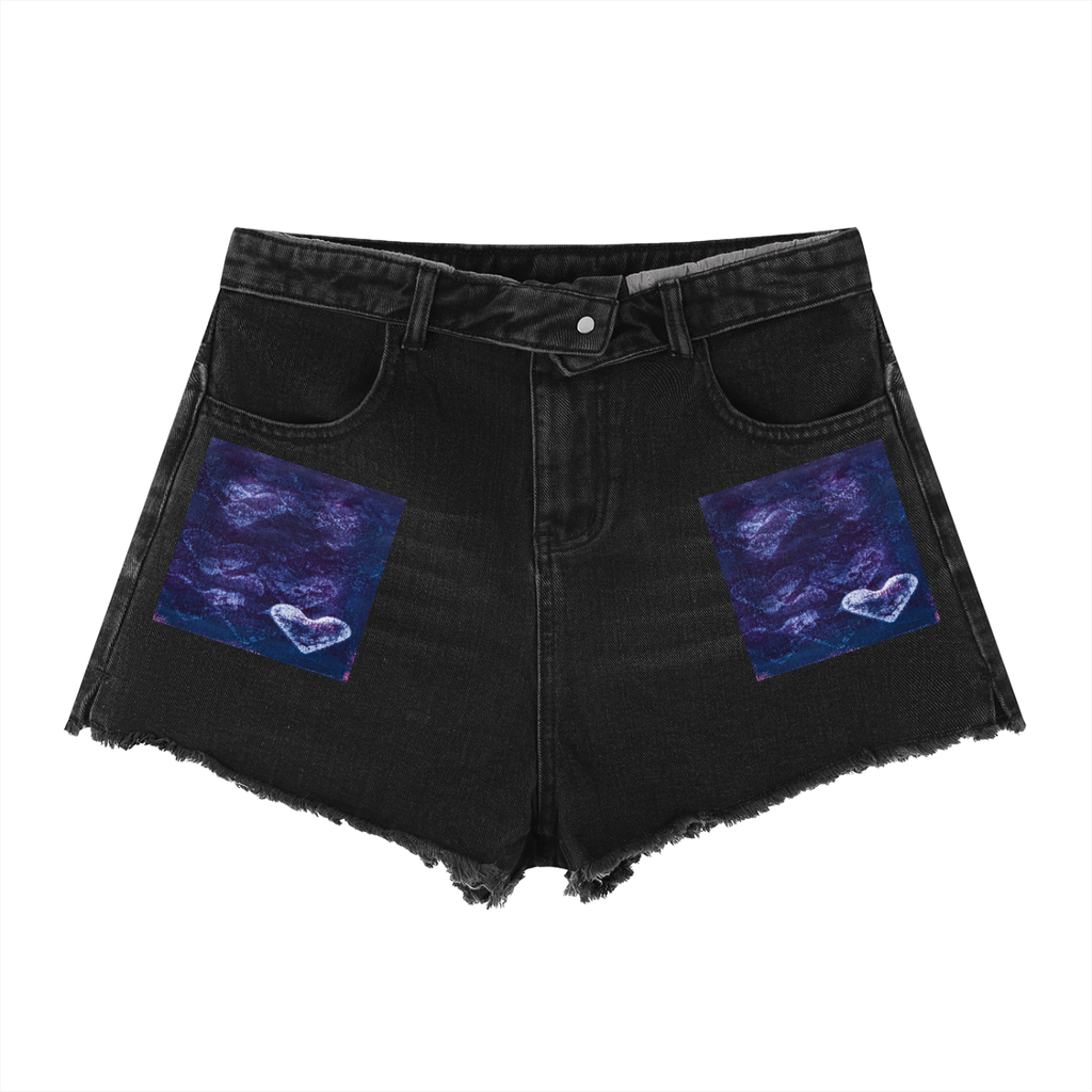 LW 123 Women’s Vintage Wash High Rise Denim Shorts