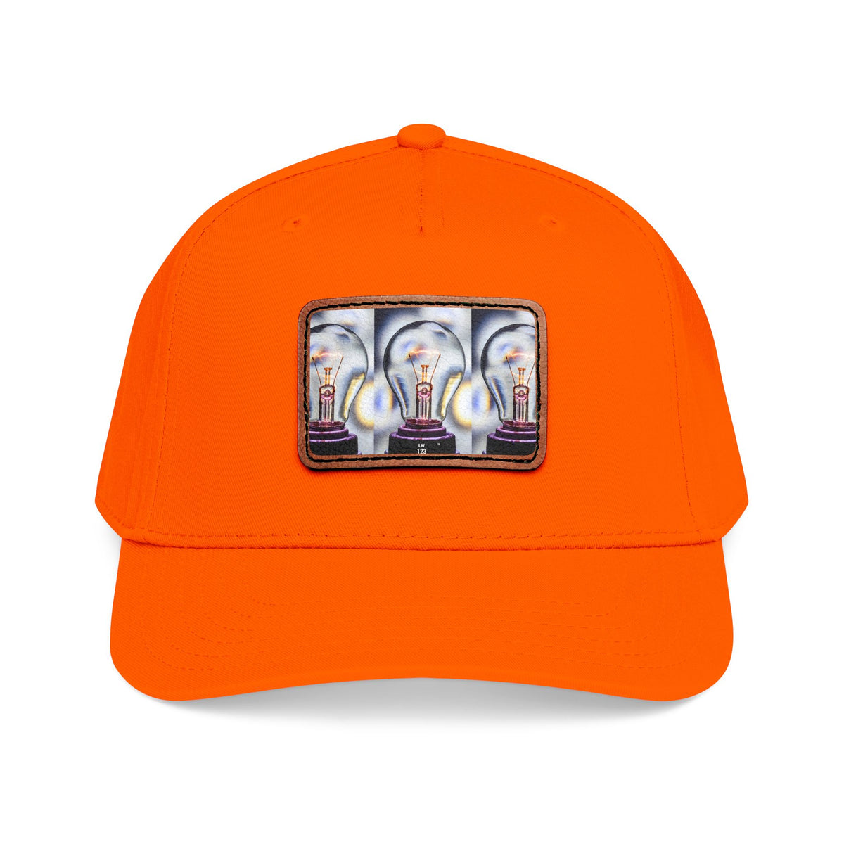 LW 123 Mid Profile Baseball Cap with Leather Patch (Rectangle)