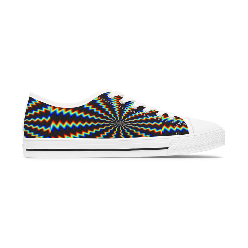 LW 123 Women's Low Top Sneakers — Psychedelic Starburst Rainbow Pattern