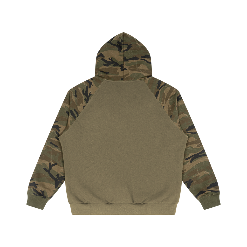 LW 123  Camo-Splice Raglan Zip Hoodie