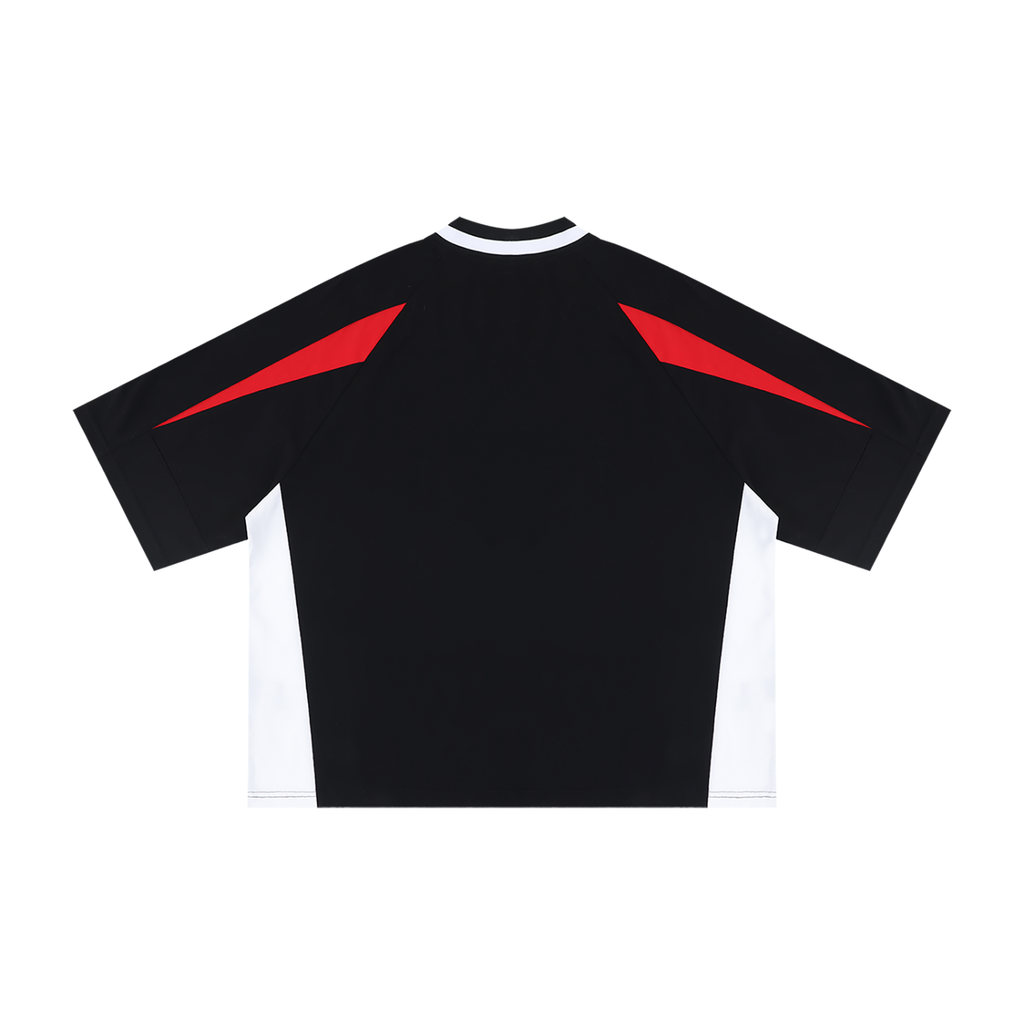 Unisex Oversized Color Block V-Neck T-Shirt