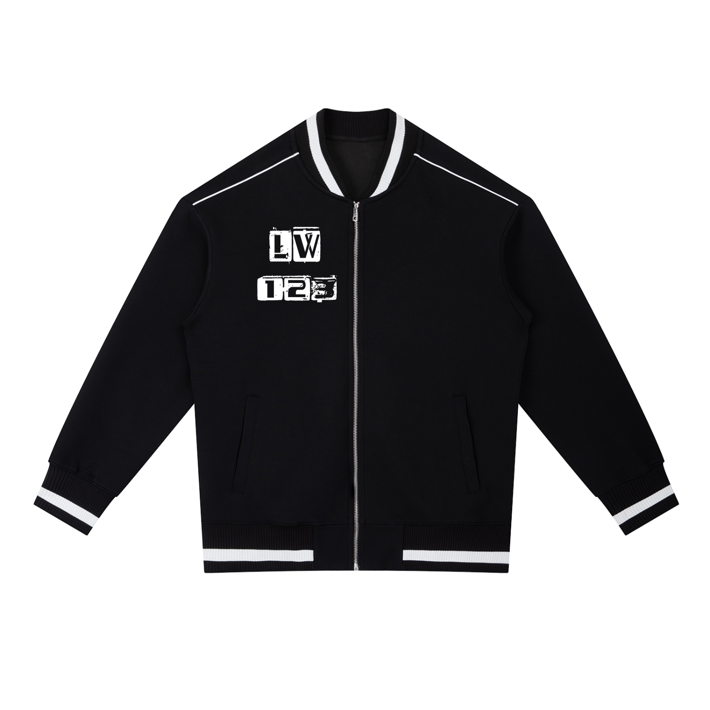 Contrast Piping Zip Bomber Jacket