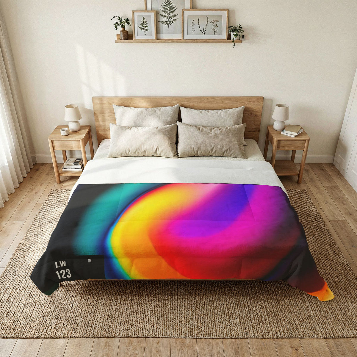 LW 123 Vibrant Rainbow Swirl Cotton Comforter