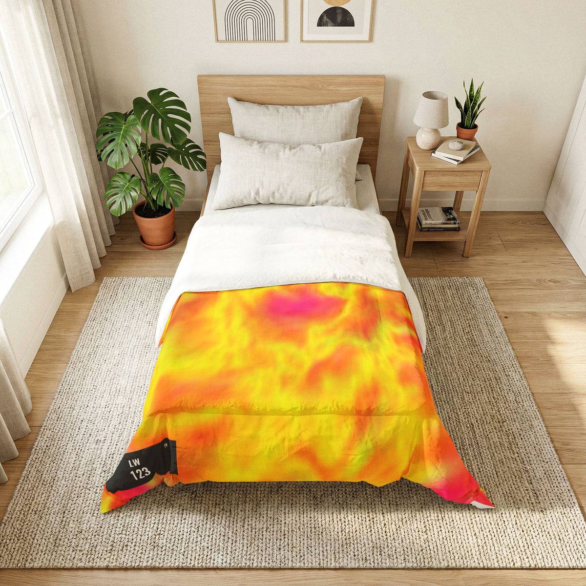 LW 123 Vibrant Flame Tie-Dye Comforter