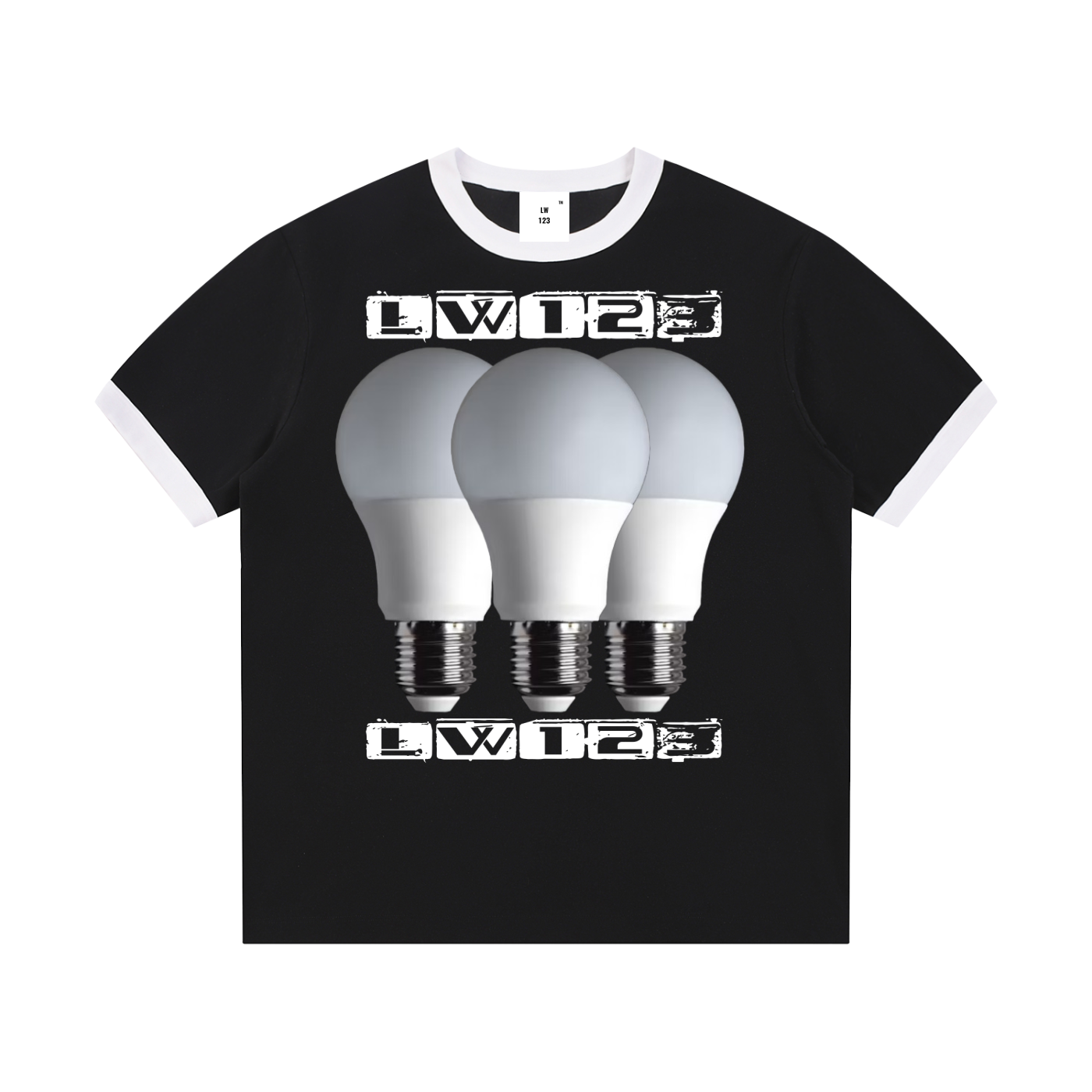 Contrast Edge Ribbed Crewneck T-Shirt