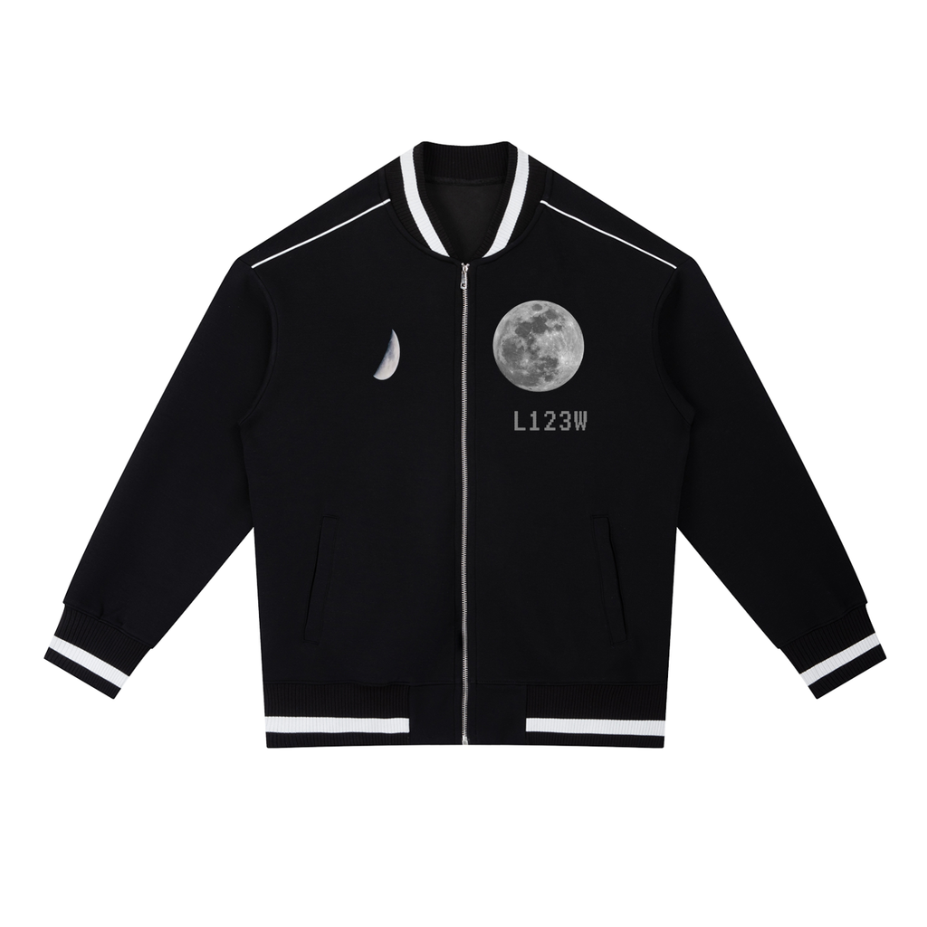 Contrast Piping Zip Bomber Jacket