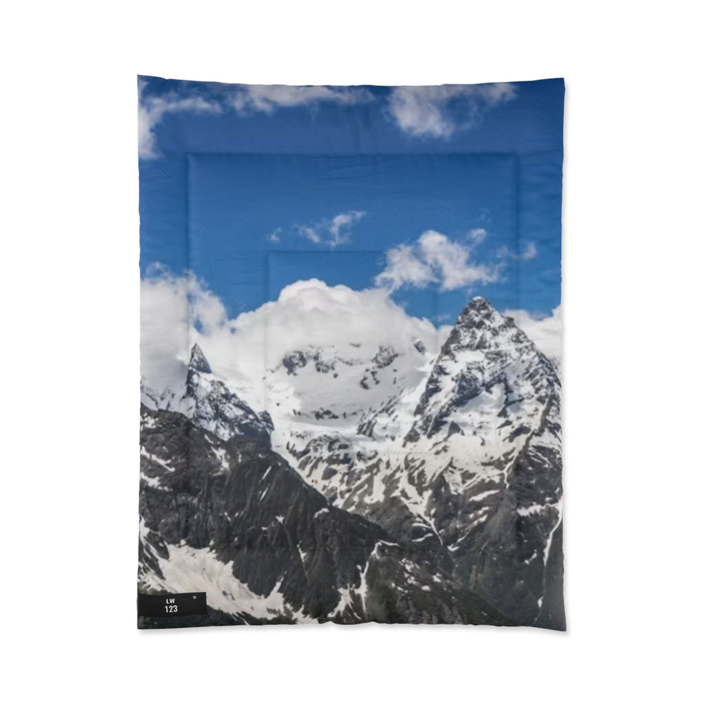 LW 123 Mountain Peaks Comforter – Snowy Alpine Landscape Bedding