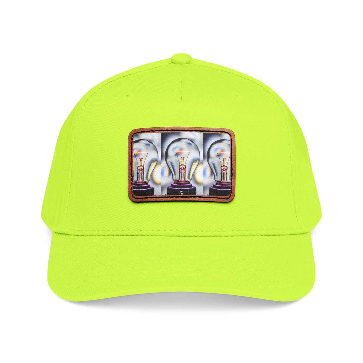 LW 123 Mid Profile Baseball Cap with Leather Patch (Rectangle)
