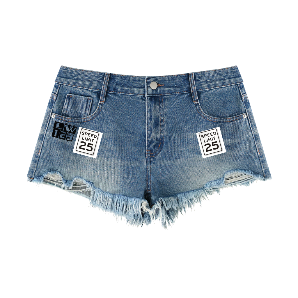 LW 123  Raw Hem Denim Shorts