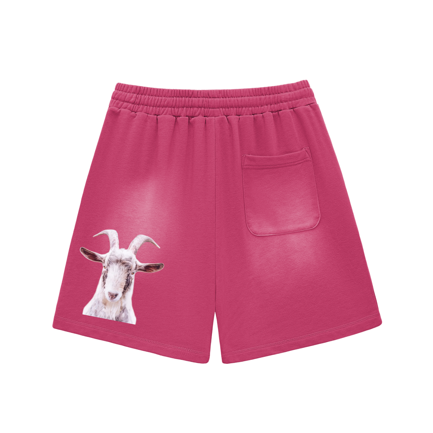Sun Fade Raw Edge Cotton Shorts