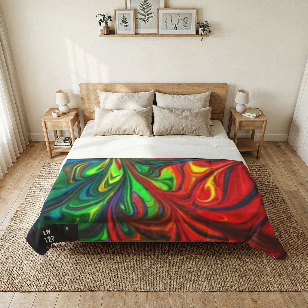 LW 123 Psychedelic Rainbow Swirl Cotton Comforter