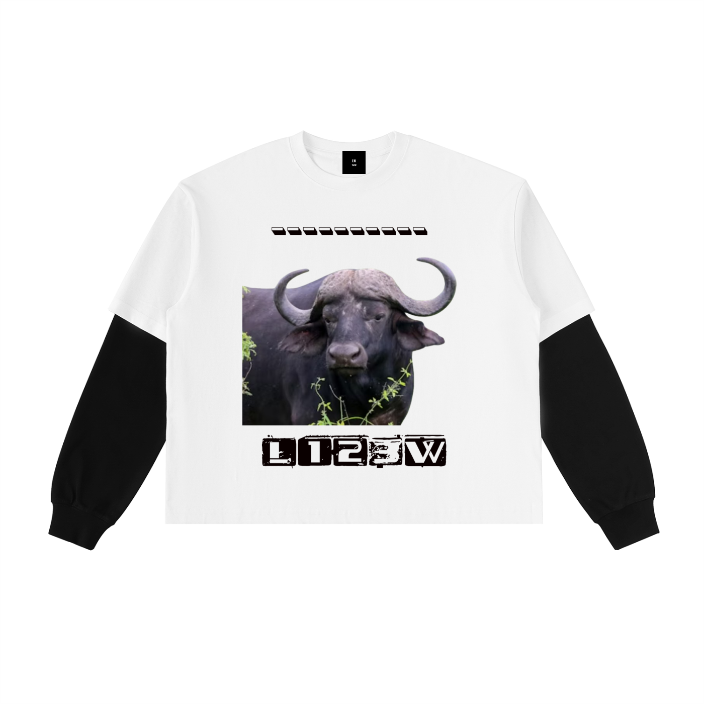 Layered Contrast Sleeve Cotton T-Shirt
