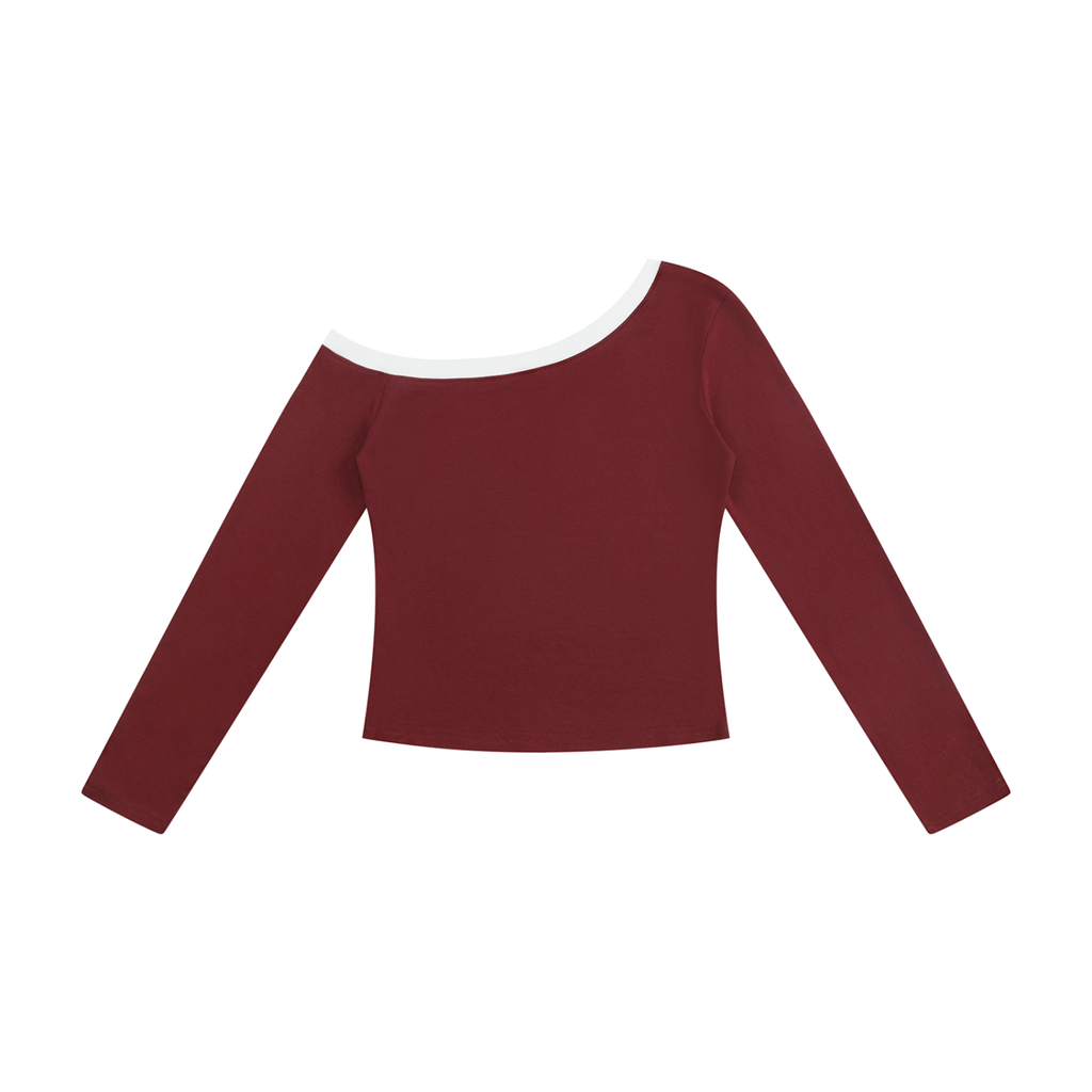 LW 123 Women’s Color Block Off-the-Shoulder T-Shirt