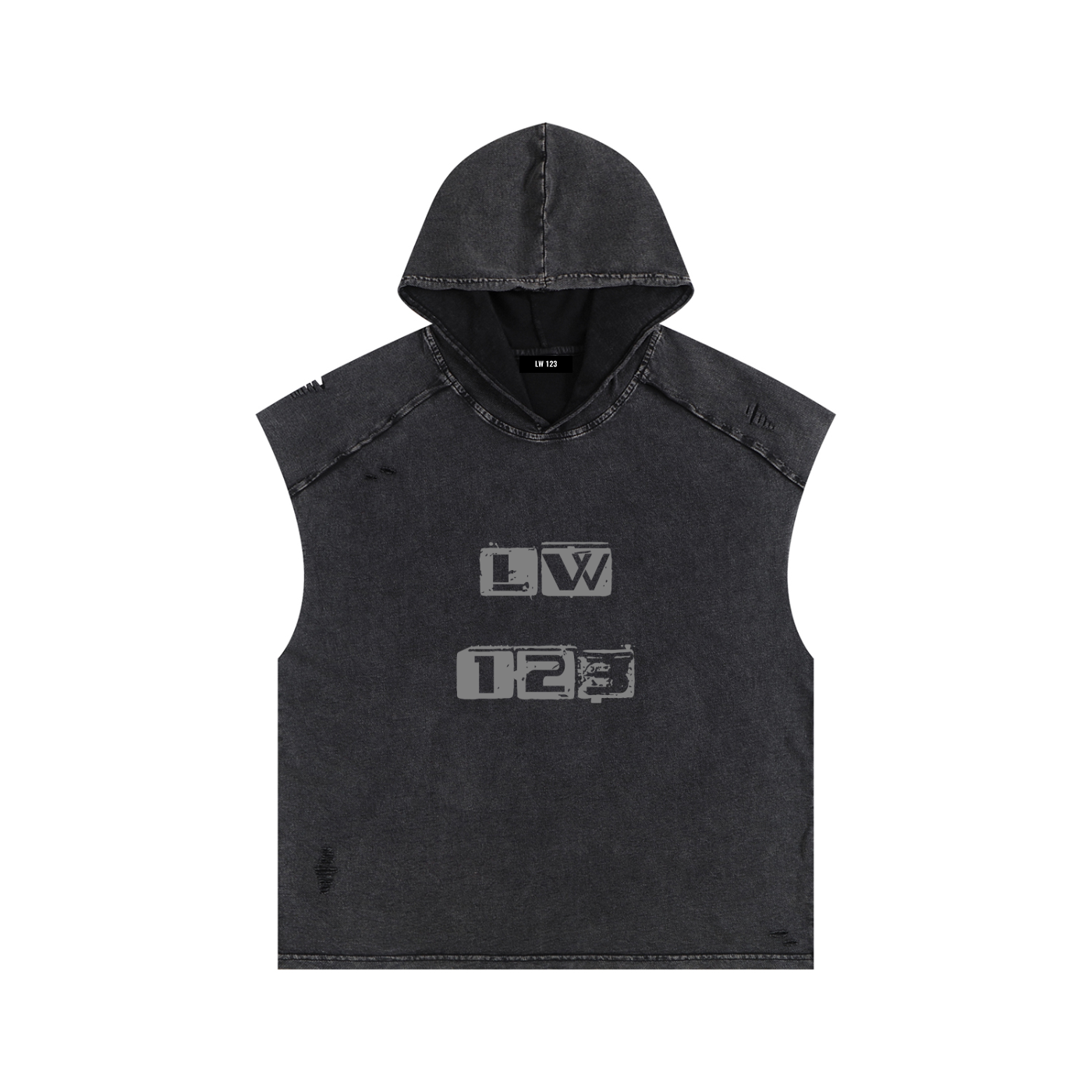 Snow Washed Boxy Hooded Tank Top