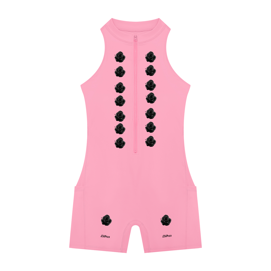 LW 123  Quarter-Zip Yoga Romper