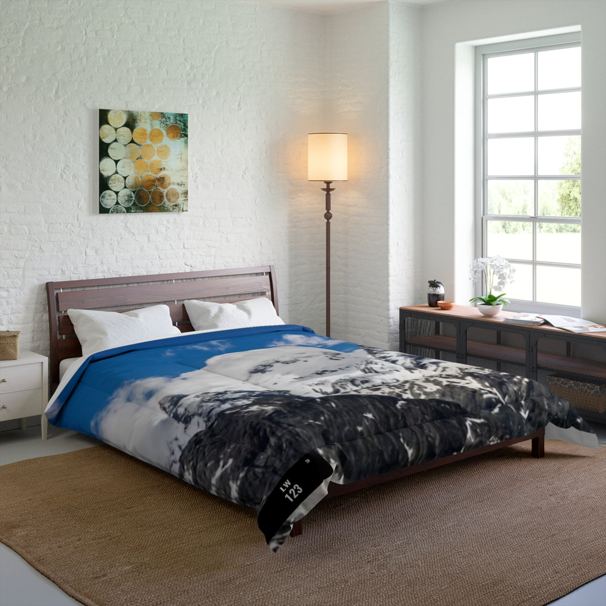 LW 123 Mountain Peaks Comforter – Snowy Alpine Landscape Bedding