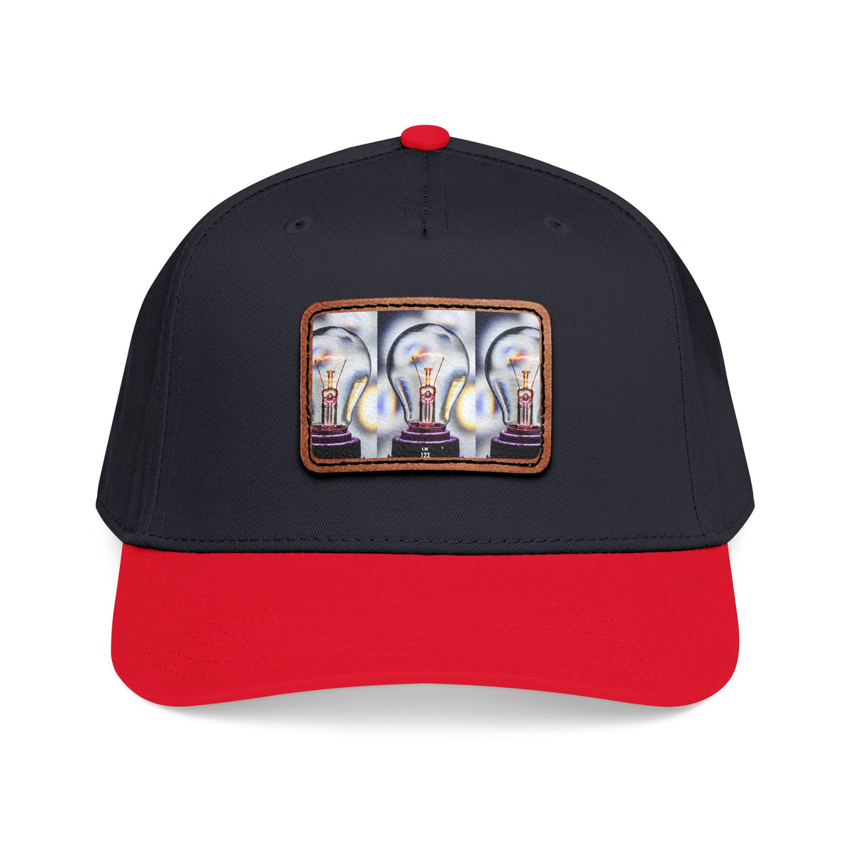 LW 123 Mid Profile Baseball Cap with Leather Patch (Rectangle)