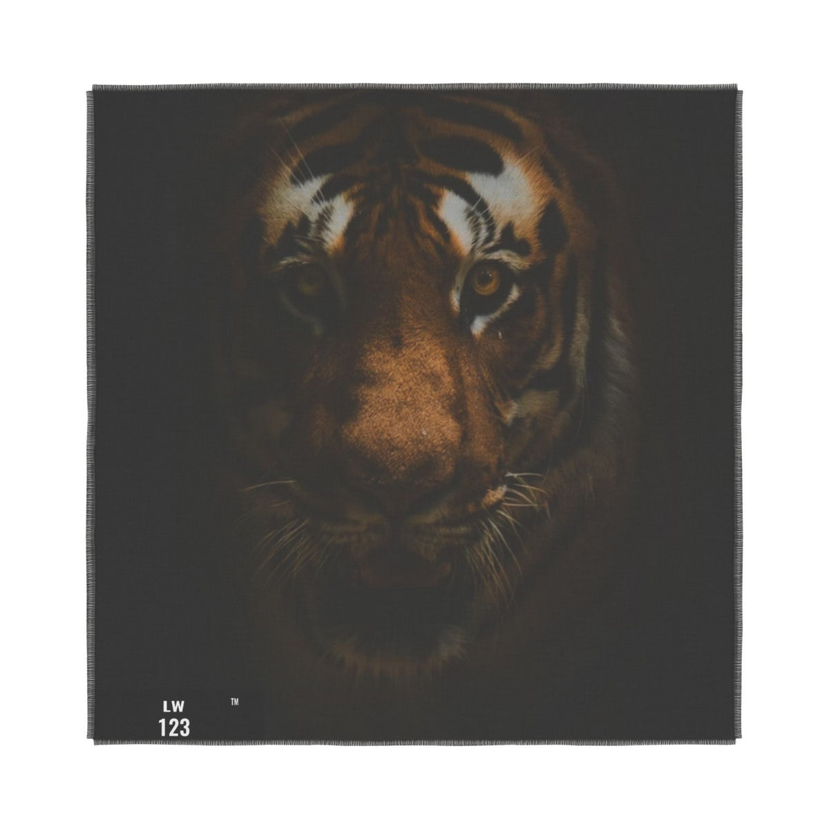 LW 123 Tiger Face Woven Coverlet – Dark Wildlife Bedspread