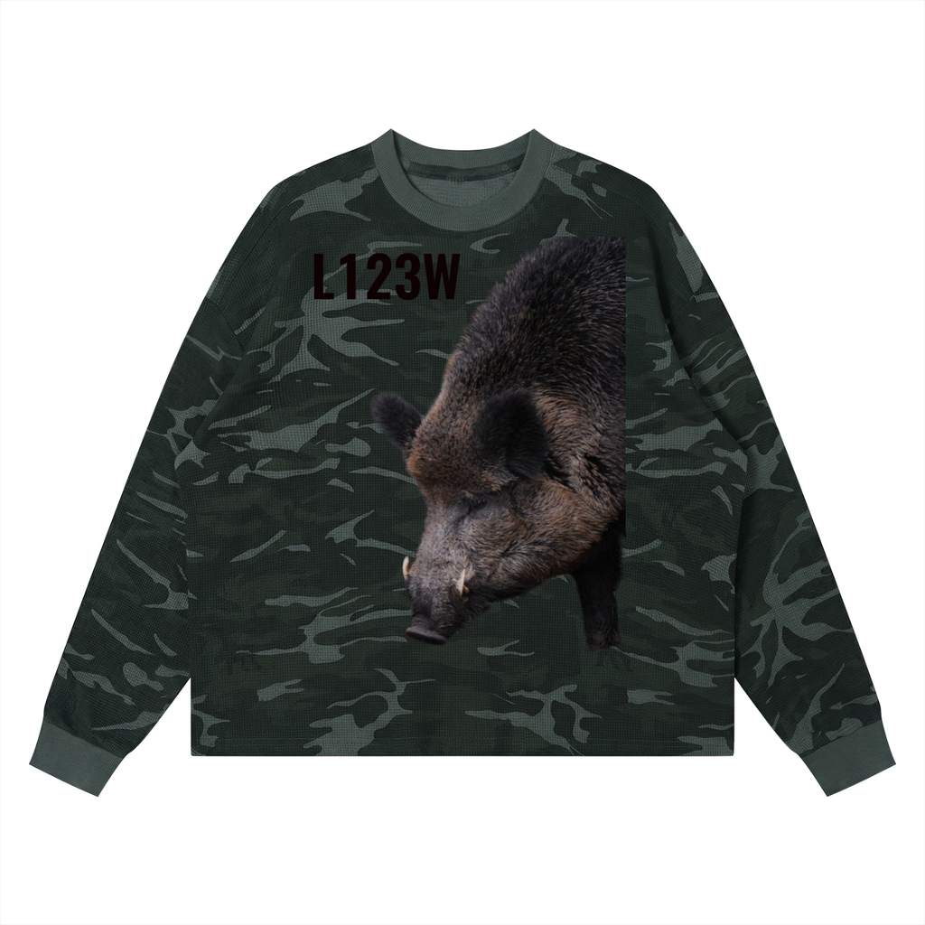 Unisex Waffle Boxy Long Sleeve T-Shirt