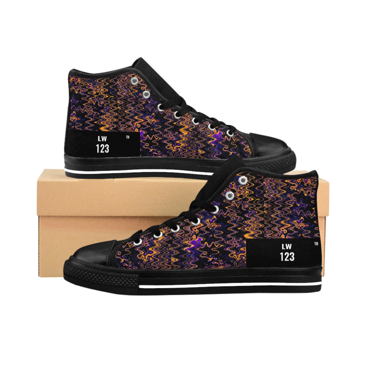 LW 123 High-Top Knit Pattern Sneakers
