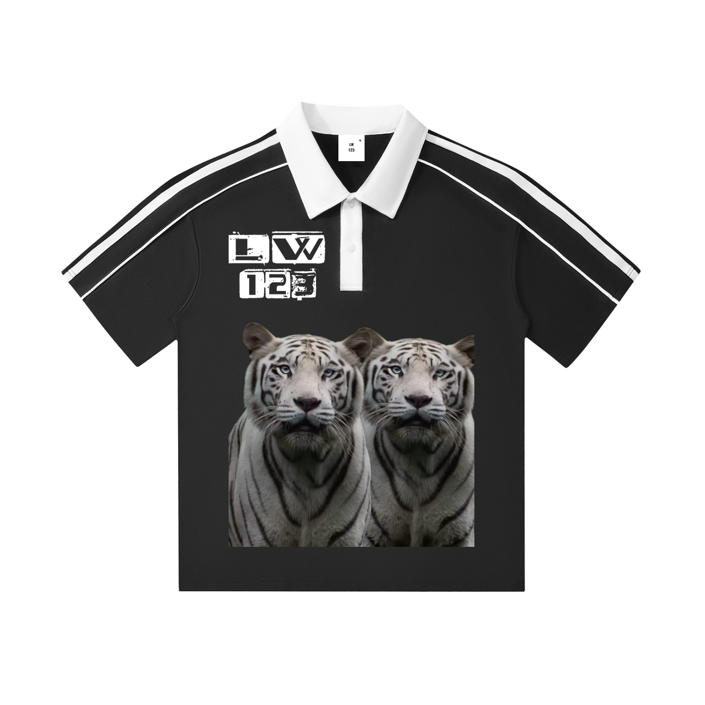 Contrast Collar Short-Sleeve Polo Shirt