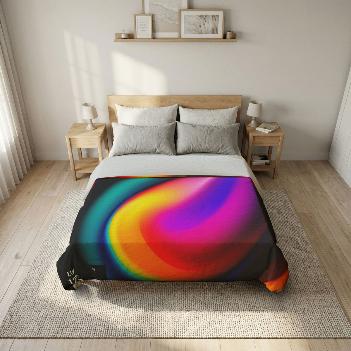 LW 123 Psychedelic Rainbow Cotton Duvet Cover