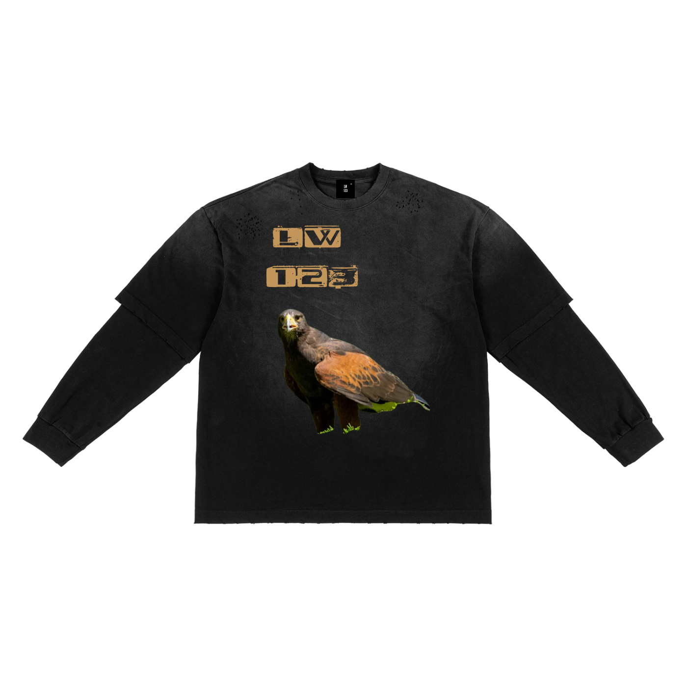 Sunfade Hand-Frayed Faux Two-Piece T-Shirt