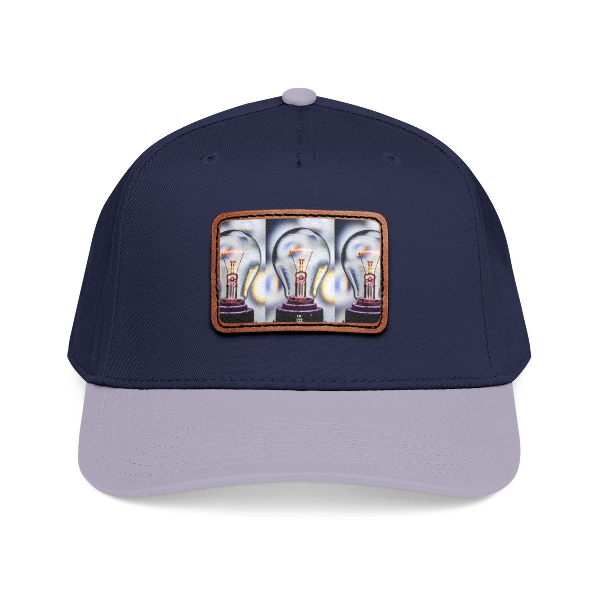 LW 123 Mid Profile Baseball Cap with Leather Patch (Rectangle)